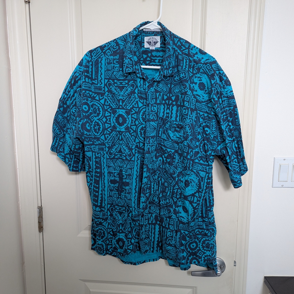 Dockers Tribal Blue Patterned Shirt